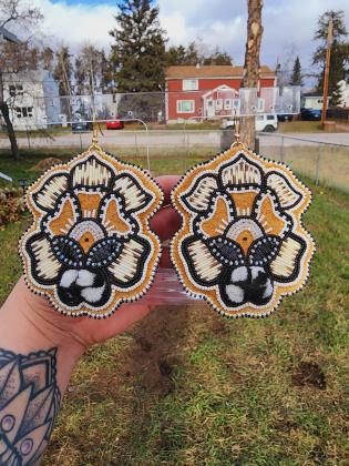 Tufted and quilled earrings