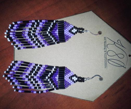 Purple V-dangle Earring