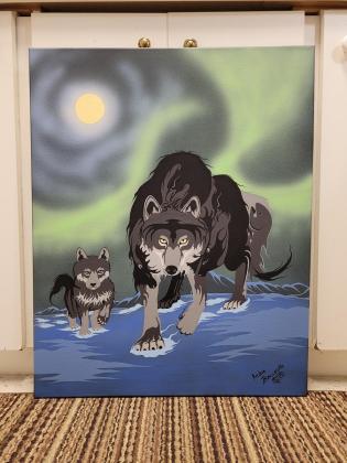 Wolf and cub 30'x24' $1000