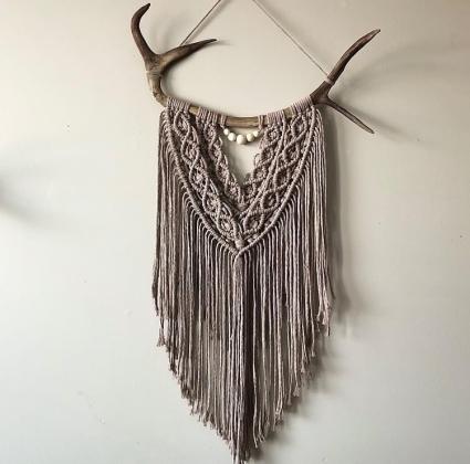 Antler macrame wall hanging 