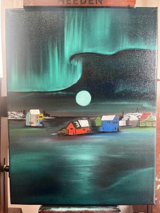 “Floating” 12x16 Mixed Media 