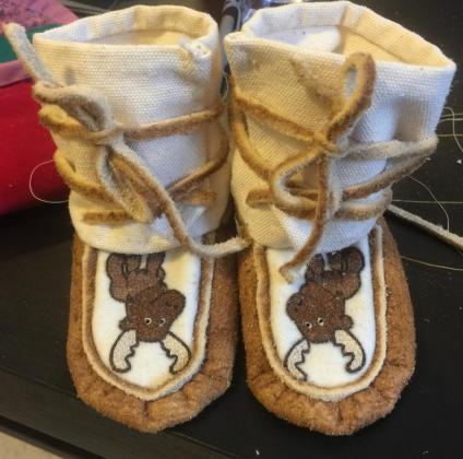 Embroidered Baby Moosehide Canvas Wrap Arounds.