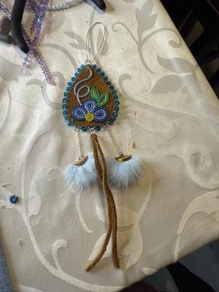 Moosehide ear rings.