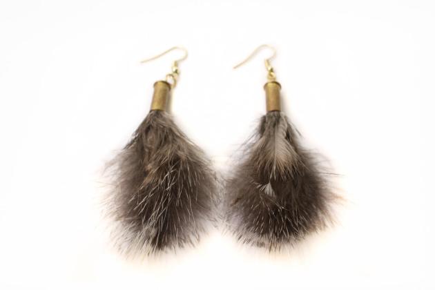 .22 shell and feather earrings