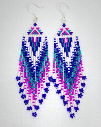 Aurora inspired long fringe earrings
