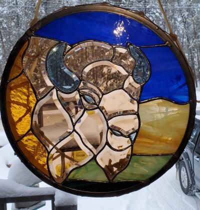 Bevel Glass Bison Drum