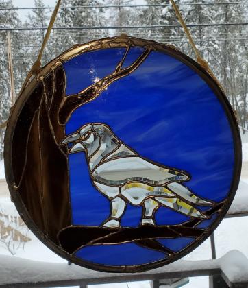 Bevel Glass Raven Drum