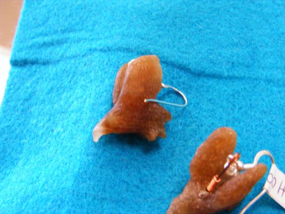 chocolate alabaster hawk earrings