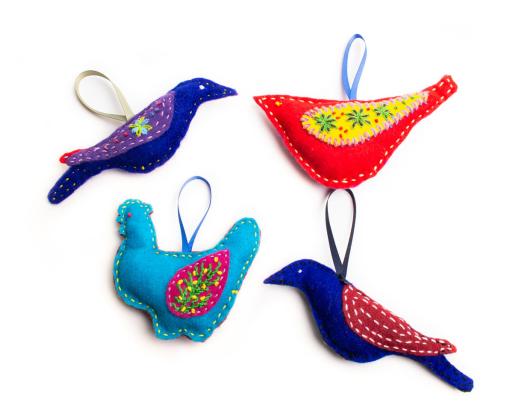Felted ornaments