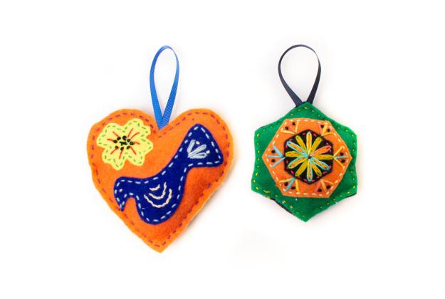 Felted ornaments