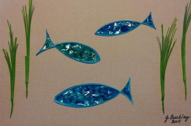 Close up of Fish under water fish scale art