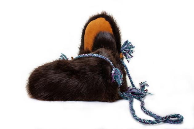 Beaver fur mitts