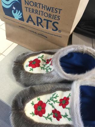Sealskin & Embroidered Slippers