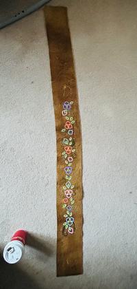 Beaded baby strap belt on home tanned moosehide