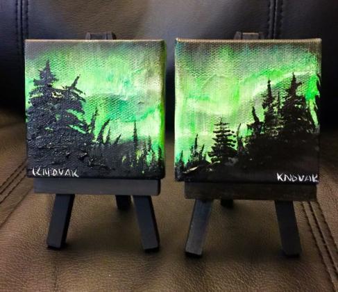 "TWIN PINES"  mini acrylics