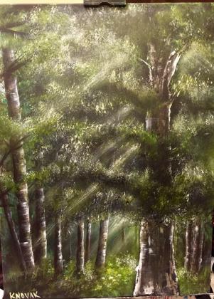 "DEEP FOREST"  24'x 18' Acrylic painting