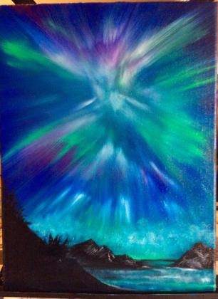 "ANGELS IN THE SKIES"  16'x12" oil painting