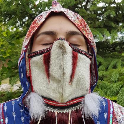 Inuvialuit Fortitude Sealskin Pandemic Mask_Mask2_Taalrumiq