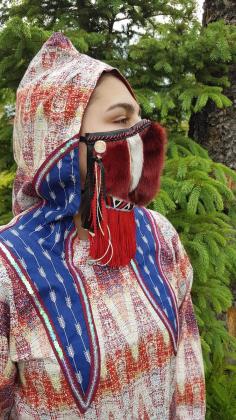 Inuvialuit Fortitude Sealskin pandemic mask 1, Taalrumiq