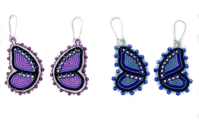 Beaded butterfly earrings