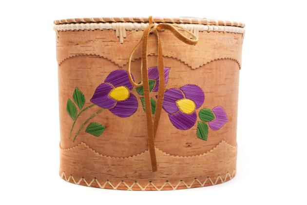 basket purple flowers