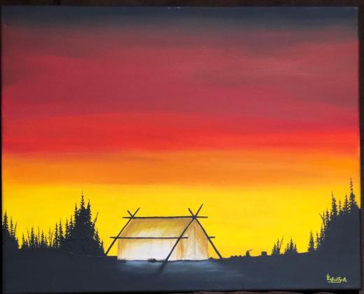 "The Last Camp"  -  16"x 20" Acrylic painting on canvas 