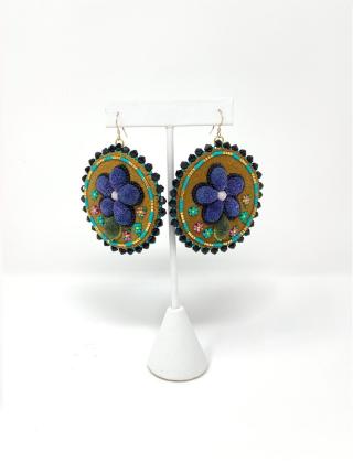 Tufted and Beaded Moosehide Earrings