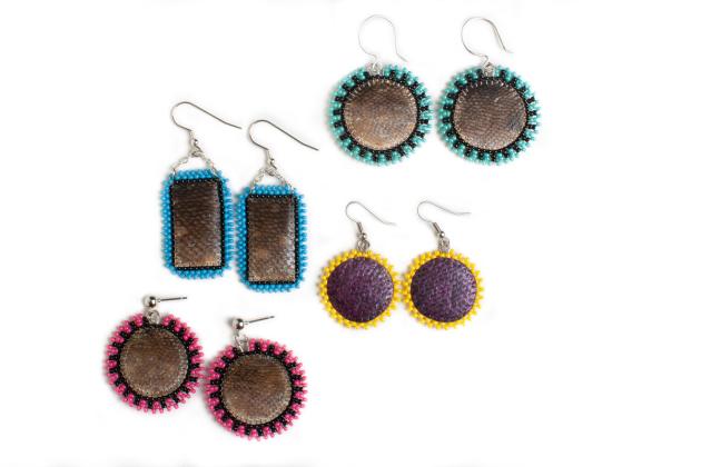 Fish skin earrings