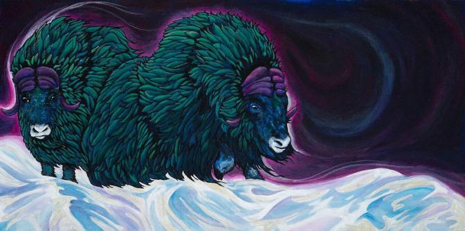 When the Lights Fall to Earth / Acrylic on wood panel
