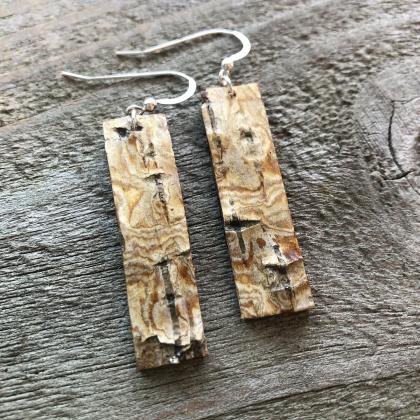 Birchbark Pendant Earrings