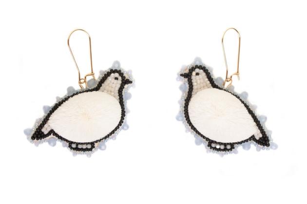 Tufted ptarmigan earrings