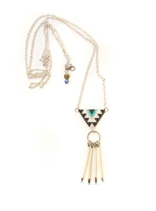 Beaded porcupine quill necklace