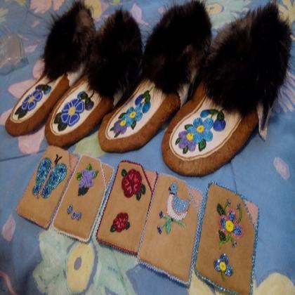 Beaded Slippers & Bank Card Holders