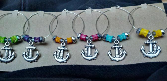 NWT Fish Vertebrae Wine Charms
