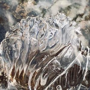 Frozen Flow, acrylic on canvas 10" x 10" 