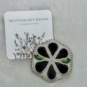 Sealskin flower brooch